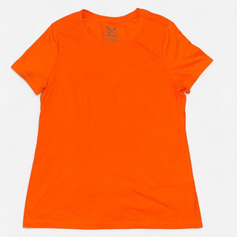 Faded Glory Plain Orange Short Sleeve T-Shirt, size Large